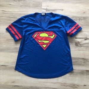 Marvel Blue and Red Women's Jersey Top